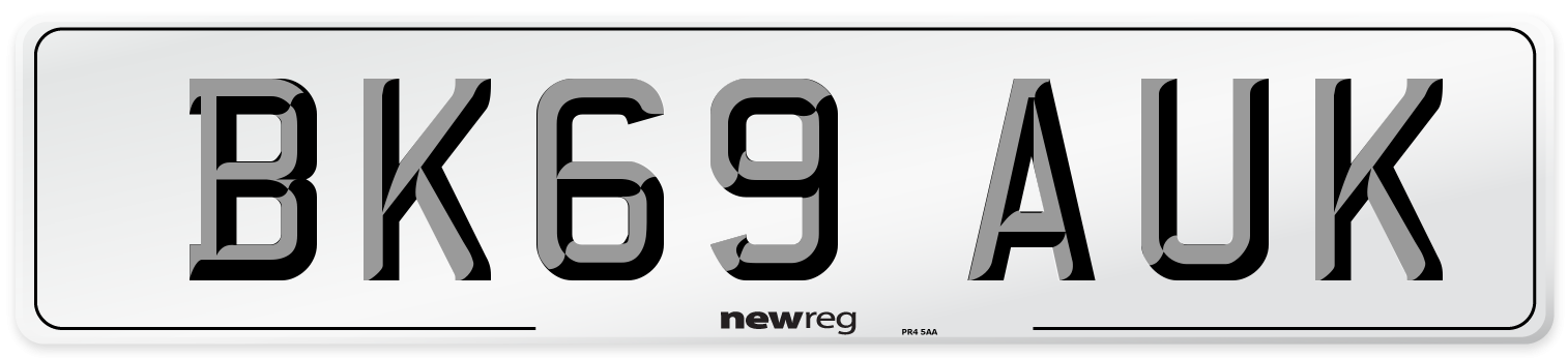 BK69 AUK Number Plate from New Reg